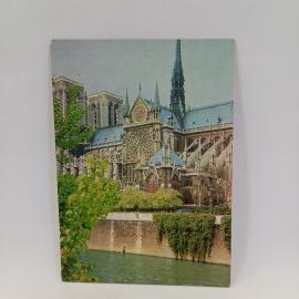 Открытка советская СССР. Париж, собор Парижской Богоматери и западный фасад. Архитектура, винтаж