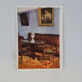 Открытка советская СССР. Музей Тургенева, интерьер большой гостиной с картинами. Винтаж