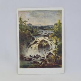 Открытка советская СССР. Водопад Иматра в Финляндии, картина Федора Матвеева. Винтаж