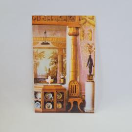 Открытка светская СССР. Архангельское, дворец, парадная столовая с колоннами. Винтаж
