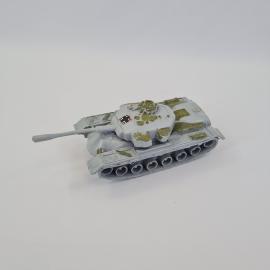 Танк игрушечный винтажный, СССР. Военная гусеничная машина с башней и длинным стволом