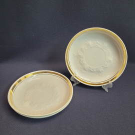 Блюдце чайное, фарфор, позолота, 13,7 см Вербилки, СССР, цена за 1 шт