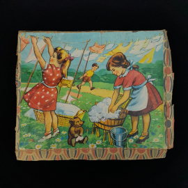 Винтажная игра настольная "Лизочка", пластик и дерево, ГДР