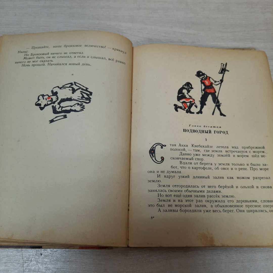 Книга "Чудесное путешествие Нильса с дикими гусями", С. Лагерлеф, 1959г. СССР.. Картинка 9