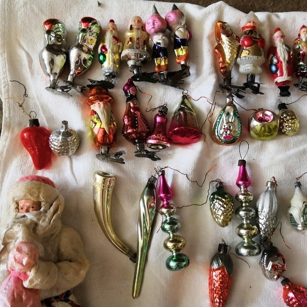 №840 Ретро фото СССР Новый год игрушки девочка у елки подарки