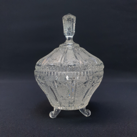 Ваза-конфетница с крышкой, диаметр 15 см, хрусталь Kristal zajecar. Югославия.