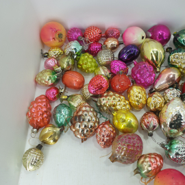 Ёлочные игрушки фрукты и овощи(цена за штуку без выбора), стекло.Винтаж СССР