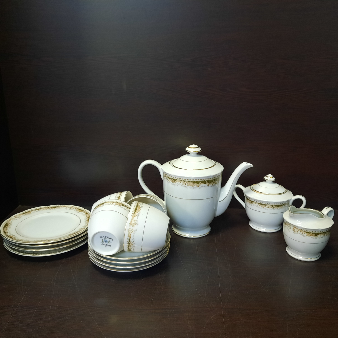 Сервиз чайный на 4 персоны, 15 предметов, фарфор "Катюша-Япония". Новый.. Картинка 1