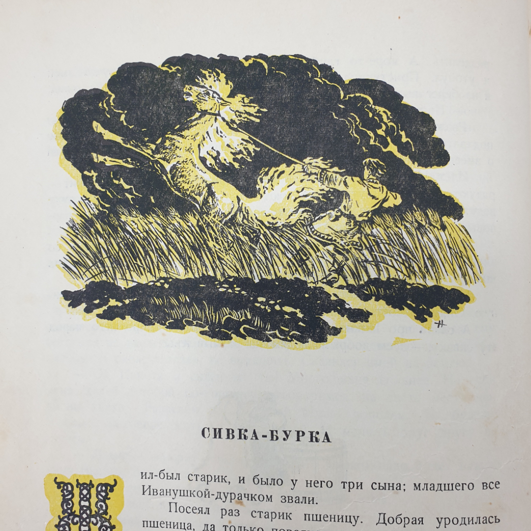 Книга "Русские волшебные сказки" с рисунками Н. Кочергина, отсутствуют некоторые страницы. Картинка 8