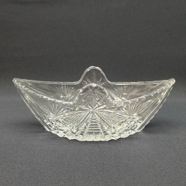 Винтажный салатник Ладья 23х10 см, хрусталь, СССР.