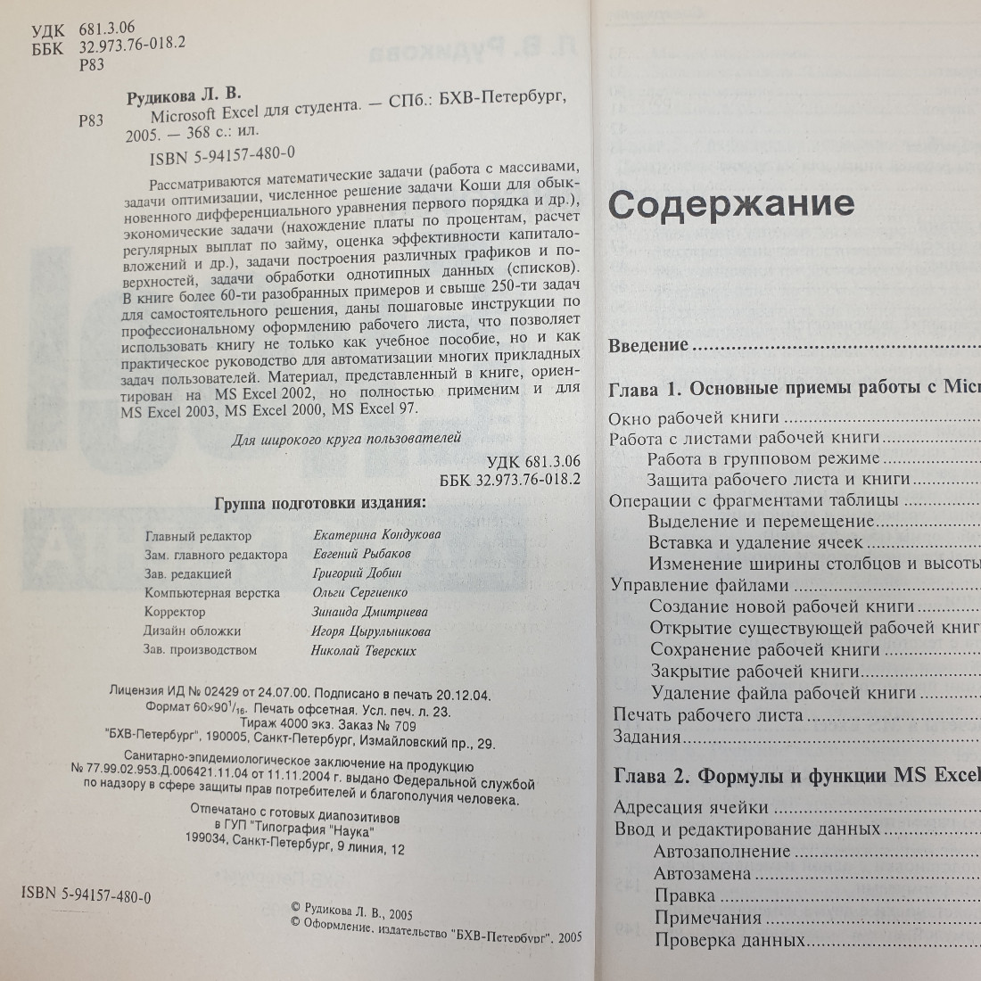 Л.В. Рудикова "Microsoft Excel для студента", отсутствует пара страниц, Санкт-Петербург, 2005г.. Картинка 5