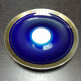 Блюдце кофейное, кобальт, фарфор ЛФЗ. винтаж СССР