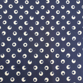 Ткань для платья (синтетика), синий в белый горох, 108х400см