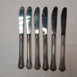 Набор столовых ножей, мельхиор (Таллинский ЮЗ), 6 штук (СССР).