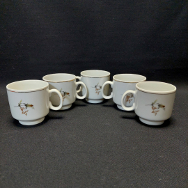Кофейные фарфоровые чашечки (набор из 5 штук), производство Болгария. Период СССР.