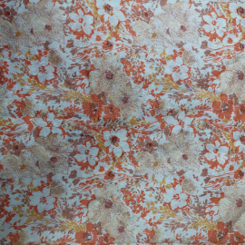 Ткань (синтетика), цветочный яркий орнамент, немнущаяся, 90х300см.