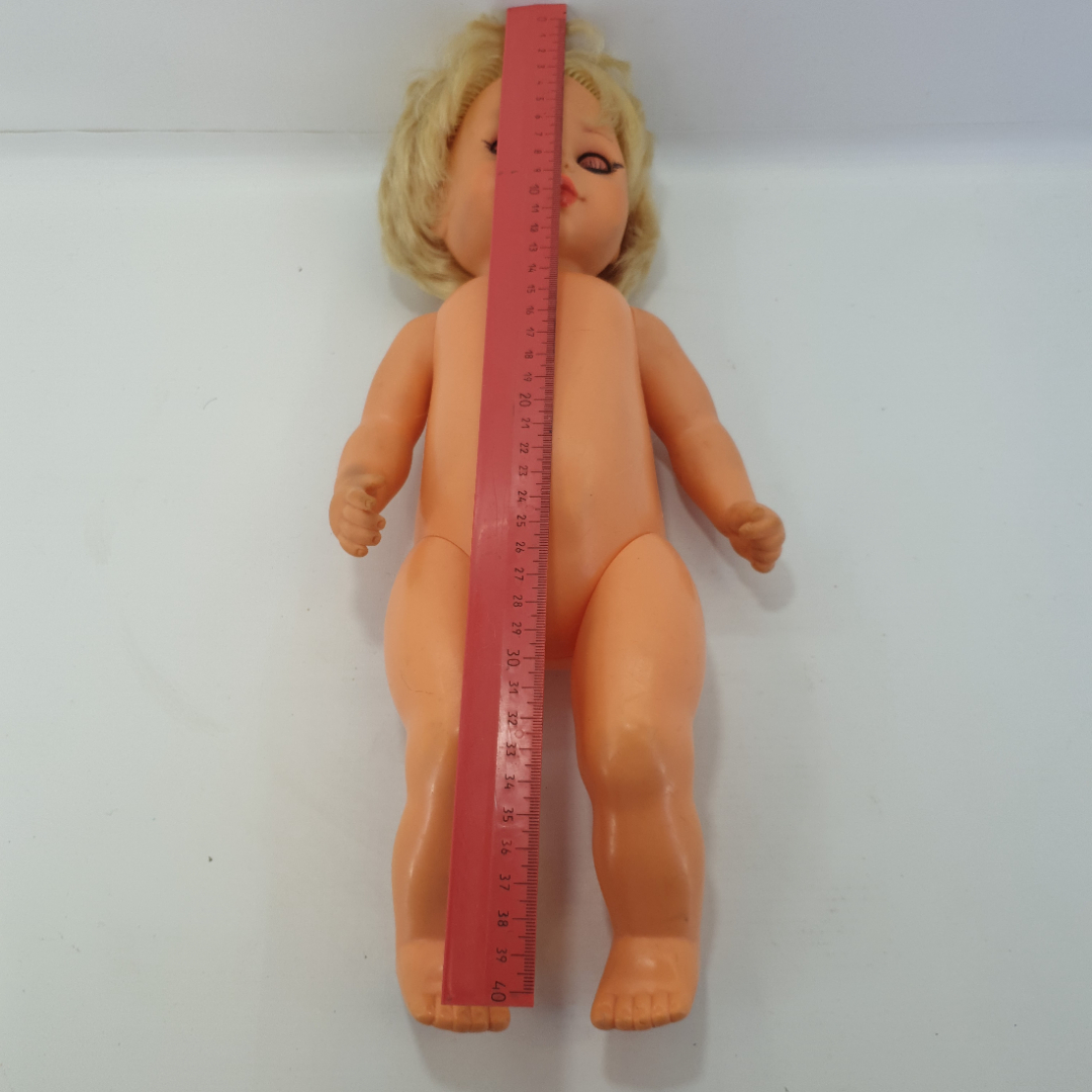 Кукла детская, пластик/резина, высота 40 см. ГДР. Картинка 2