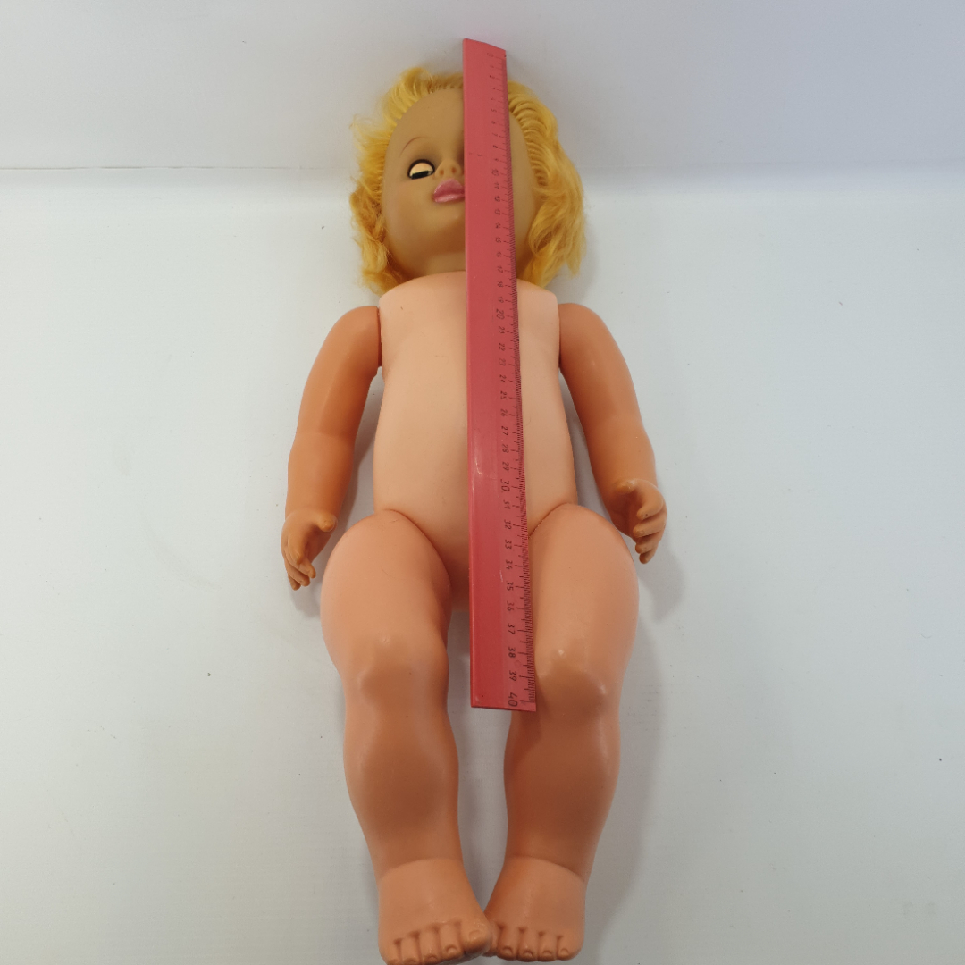 Кукла детская, пластик/резина, высота 48 см. ГДР. Картинка 2
