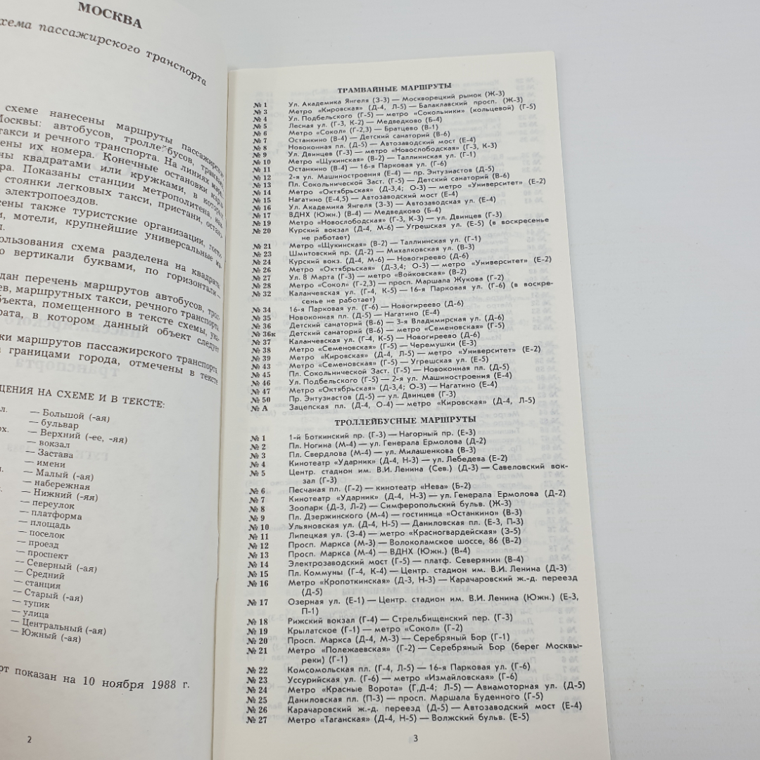 Схема пассажирского транспорта, Москва, ГУГК, 1987г.. Картинка 4