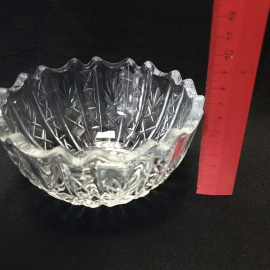 Салатник, хрусталь, d 14 см, h 7.5 см, винтаж СССР. Картинка 2