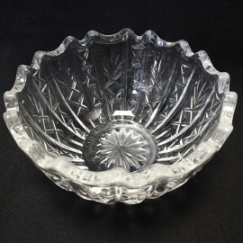 Салатник, хрусталь, d 14 см, h 7.5 см, винтаж СССР. Картинка 5