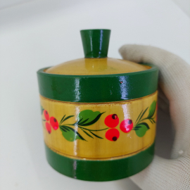 Солонка расписная, дерево, новая, 1985г., Климовск, СССР. Картинка 7
