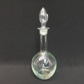 Штоф с пробкой 28 см, стекло, ручная резка, 600 мл, винтаж СССР.