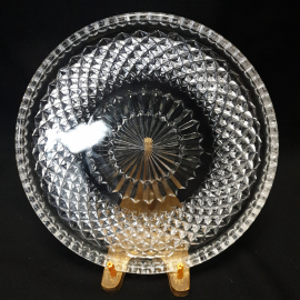 Блюдо-поднос, хрусталь, диаметр 25 см. СССР