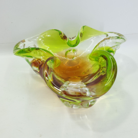 Пепельница, цветное стекло, Богемия. Чехословакия