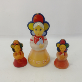 Куклы символ Фестиваля молодёжи в Москве 1985 года, 3 штуки, материал резина. СССР.. Картинка 1
