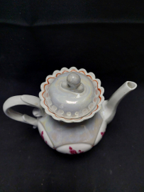 Кофейник, фаянс, перламутр, рисунок "Розы".. Картинка 8