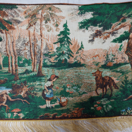 Ковер настенный х/б с бахромой "Красная шапочка", 65х185см. СССР.. Картинка 8