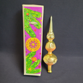 Навершие на ёлку с хранения в родной коробке, стекло.Винтаж  СССР