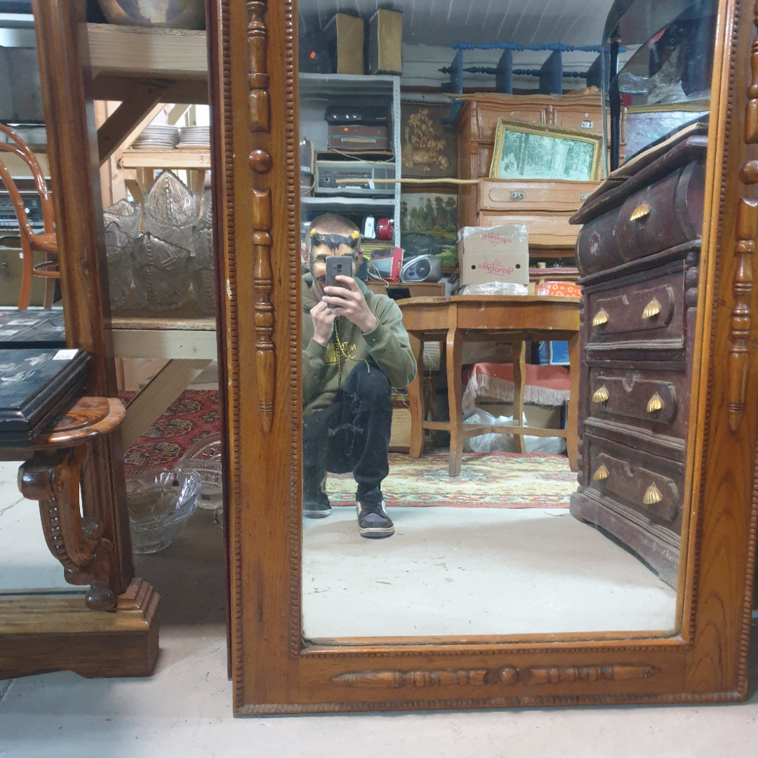 Зеркало в деревянной резной раме настенное. 80х165 см.. Картинка 5
