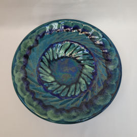 Блюдо фаянс, фруктовница,ЗиК Конакова, кобальт, винтаж СССР.