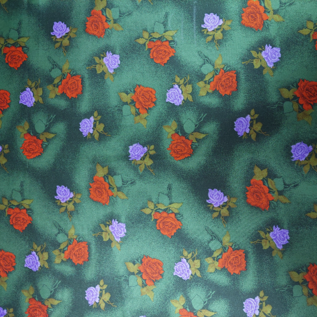 Ткань для летнего платья, шелк, цветочный орнамент, 95х240см. СССР.. Картинка 1