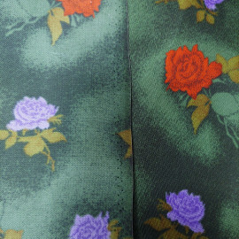 Ткань для летнего платья, шелк, цветочный орнамент, 95х240см. СССР.. Картинка 4