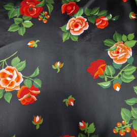 Ткань для летнего платья, шелк, цветочный орнамент, 95х245см. СССР.