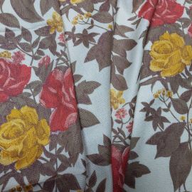 Ткань портьерная (отрез), крупный цветочный орнамент. 80х220см. СССР.