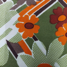 Ткань для летнего платья, цветочный орнамент, 105х260см. СССР.. Картинка 5
