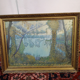 Картина-пейзаж, масло на фанере, художник Курнаков, размер полотна 66х48 см