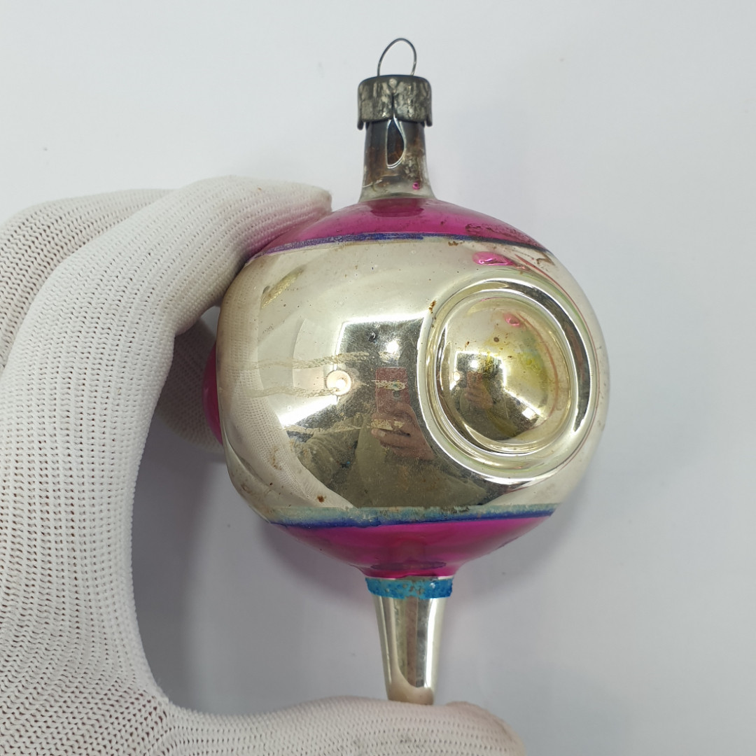 Елочная игрушка сосулька шар с прожектором.. Картинка 2