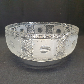 Салатник хрустальный большой, диаметр 22,5 см. СССР. Картинка 2