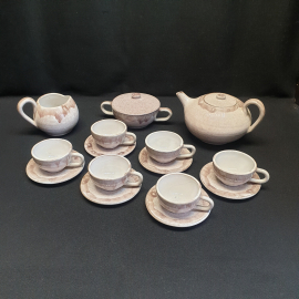 Чайно-кофейный сервиз на 6 персон, 15 предметов, керамика, есть небольшие сколы