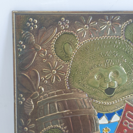 Чеканка медведь "Олимпиада-80", размеры 25х16 см. Винтаж, СССР.. Картинка 2