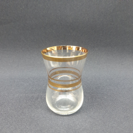 Винтажная стопка стеклянная, золочение, 100 мл, СССР.