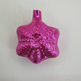 Елочная игрушка "Звезда" 5х5 см, стекло. Винтаж, СССР.