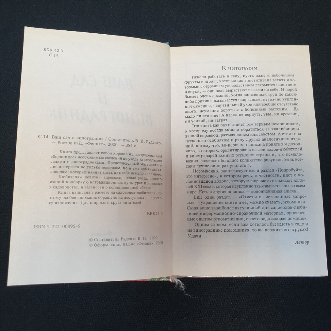 Ваш сад и виноградник.  В.И. Руденко. Издательство Феникс, 2000г. Картинка 2