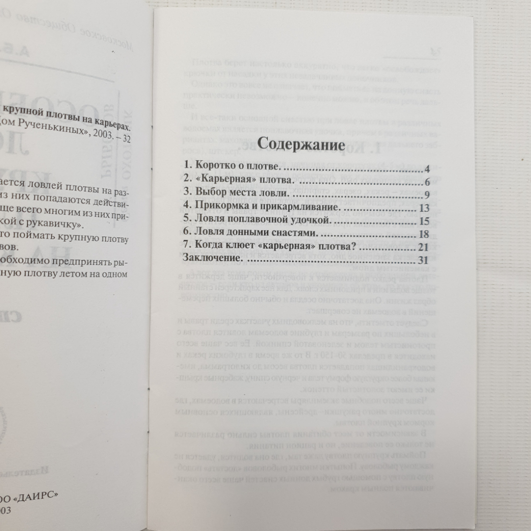 А.Б. Никитин, Особенности ловли крупной плотвы на карьерах, 2003 г. Картинка 4