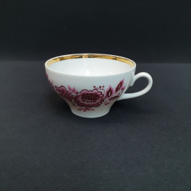 Винтажная чайная чашка Розовый букет Дулево, фарфор деколь 260 мл, СССР